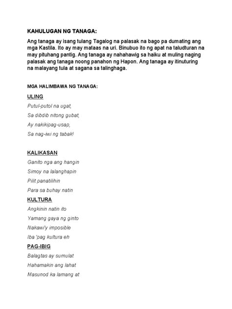 tanaga example|halimbawa ng maikling tula.